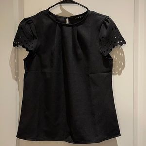 Shein black short sleeve blouse